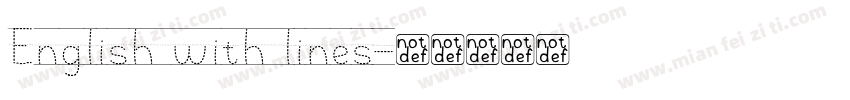 English with lines字体转换